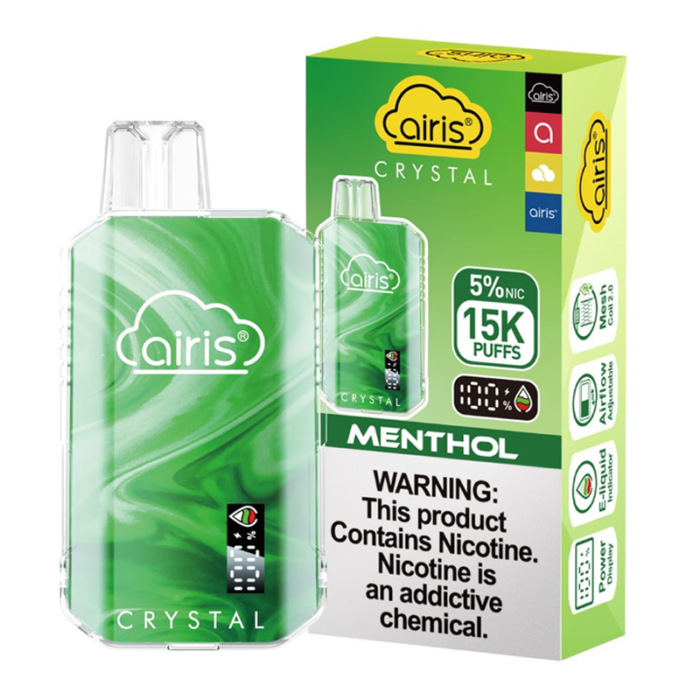 AIRIS CRYSTAL 15000PUFF MENTHOL 5% - PACK OF 5