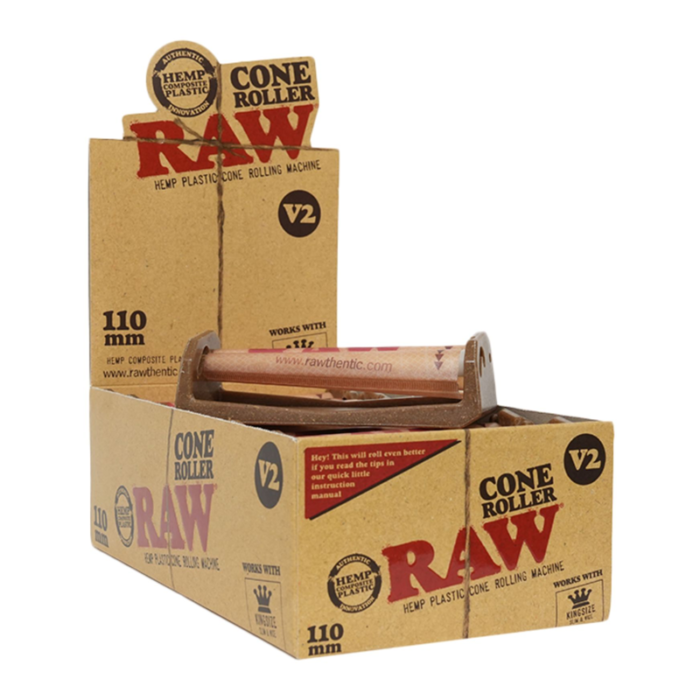 RAW CONE ROLLER 110MM V2 HEMP PLASTIC ROLLING MACHINES (WORKS WITH KINGSIZE SLIM & WIDE) -12 ROLLERS PER BOX