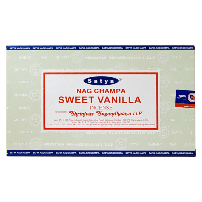 SATYA SWEET VANILLA INCENSE 15GM 12CT BOX