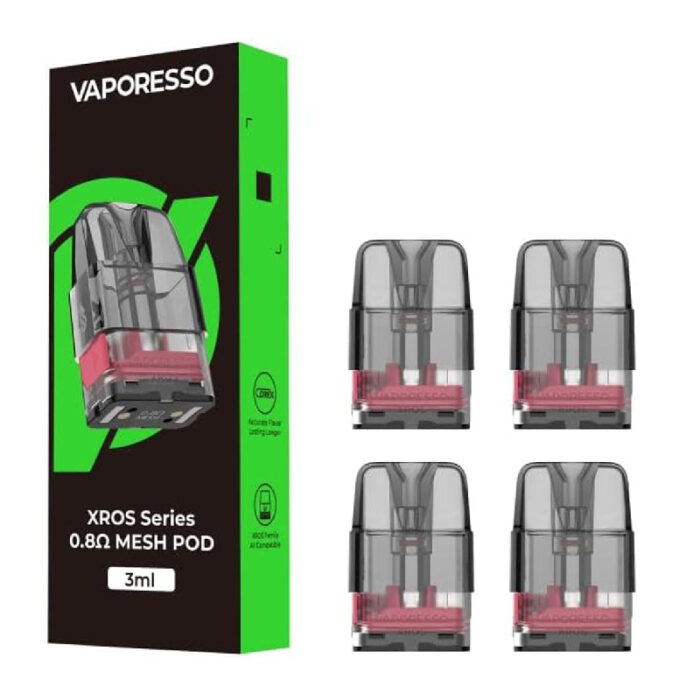 VAPORESSO XROS 0.8 3ML MESH POD - PACK OF 4