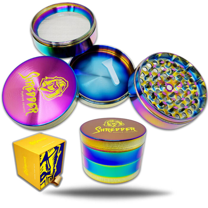 SHREDDER GRINDER 63MM 4 PART RAINBOW