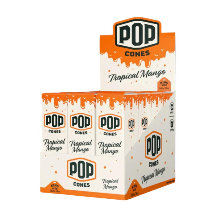 POP CONES ULTRA THIN KING SIZE CONES 3PK/ 24CT DISPLAY - TROPICAL MANGO