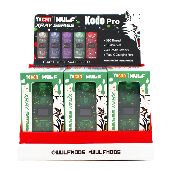 WULF MODS X-RAY SERIES KODO PRO 510 VOLTAGE BATTERY ASSORTED COLOR 15PK DISPLAY