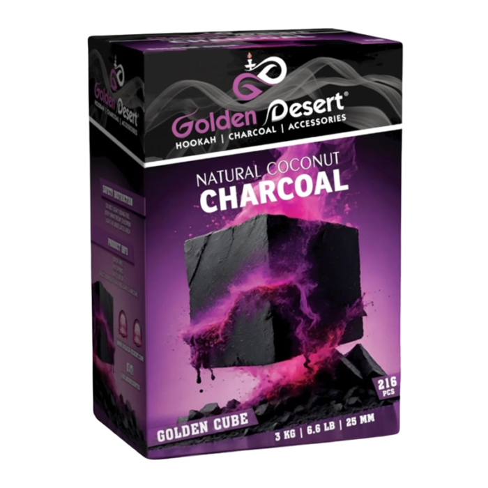 GOLDEN DESERT CHARCOAL GOLDEN CUBE 3KG 6.6LB 216PCS (25MM)