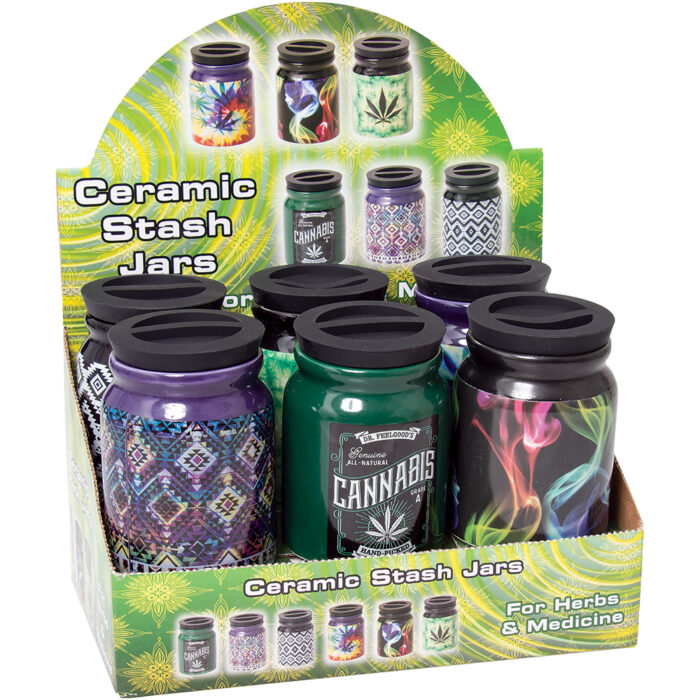 FUJIMA CERAMIC STASH JARS ROUND 8OZ 6CT BOX (LSJ2)