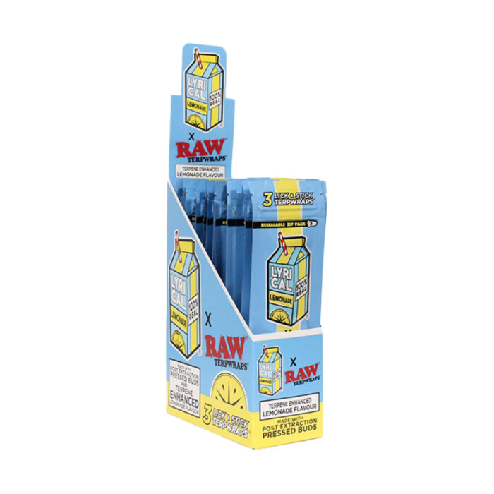 RAW TERP WRAPS LYRICAL LEMONADE 3CT PACK -BOX OF 20 PACK