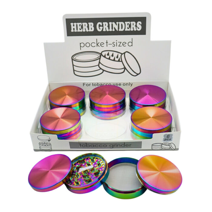 PLAIN RAINBOW POLISH GRINDER 4 PART 80MM -BOX OF 6