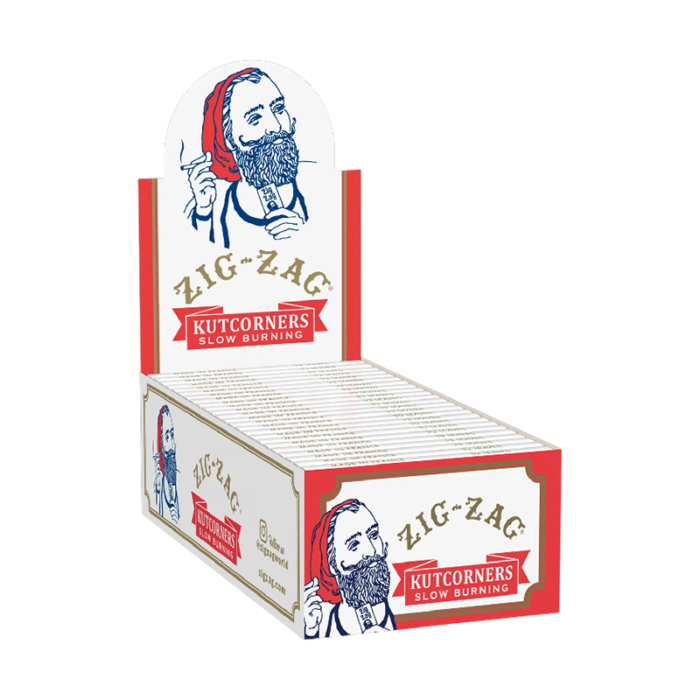ZIG ZAG KUTCORNERS SLOW BURNING CIGARETTE PAPERS 24 PER BOX