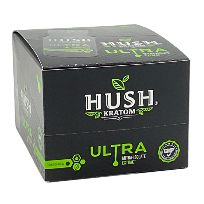 HUSH KRATOM ULTRA MITRA-ISOLATE EXTRACT 10ML -BOX OF 12