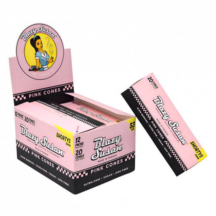 BLAZY SUSAN PINK CONE SHORTYS 53MM 20CT PACK 12 PACK PER BOX