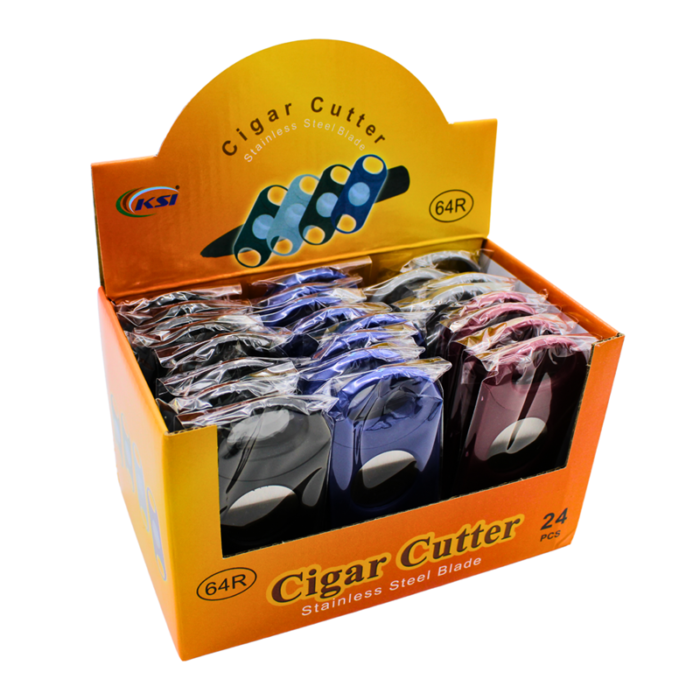 KINGSTAR DOUBLE BLADE PLASTIC CIGAR CUTTER 64R 24CT BOX (DIS-CC193)