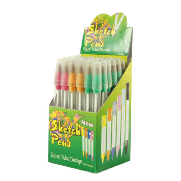 NOVELTY GLASS TUBE BALL PEN 36CT