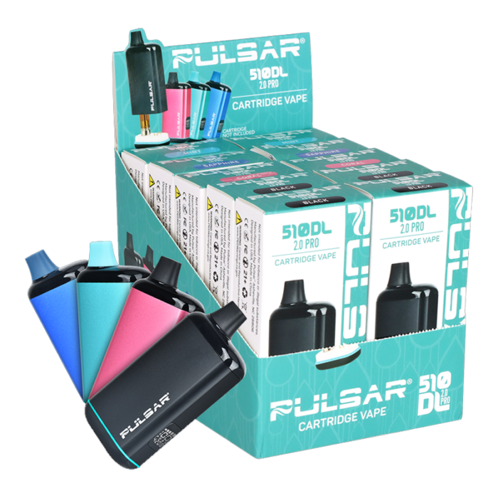 PULSAR 510 DL 2.0 PRO AUTO-DRAW VARIABLE VOLTAGE VAPE 1000MAH - ASSORTED COLORS - 10CT DISPLAY