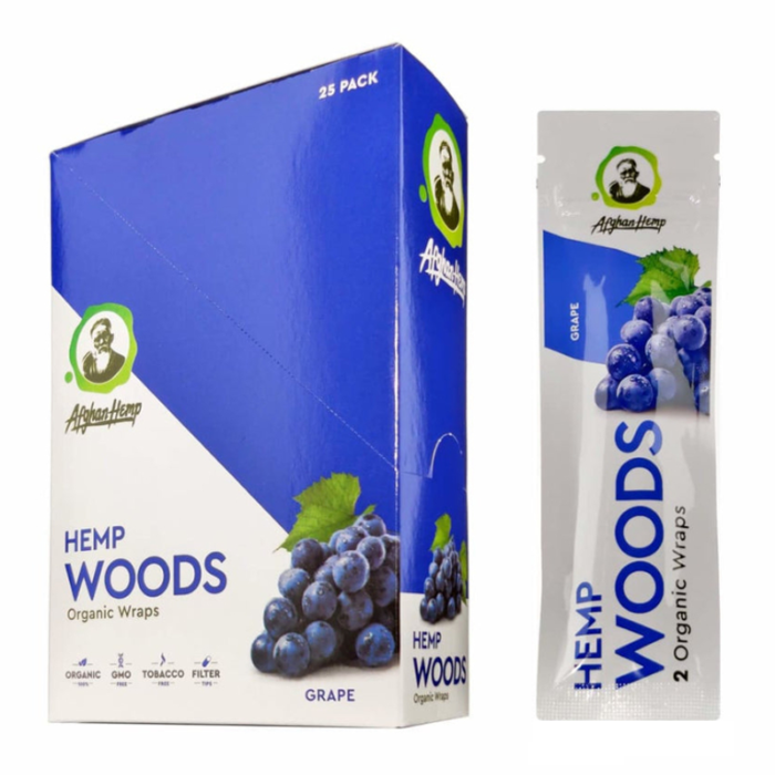 AFGHAN HEMP WOODS ORGANIC WRAPS 25 PER BOX