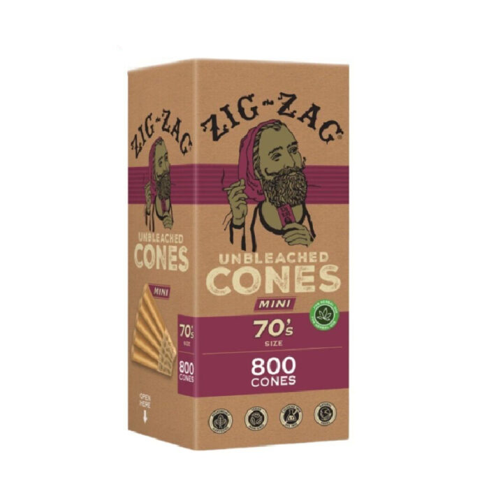 ZIG ZAG UNBLEACHED 70'S MINI CONES 800 CONES