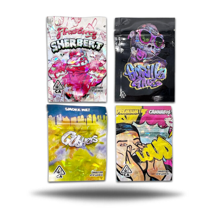 HEAVY DUTY CHARACTER SMELL PROOF GUMMY BAG MIXED 7/10 & 6/8- 8/12 (SMALL-NEW) -PACK OF 100