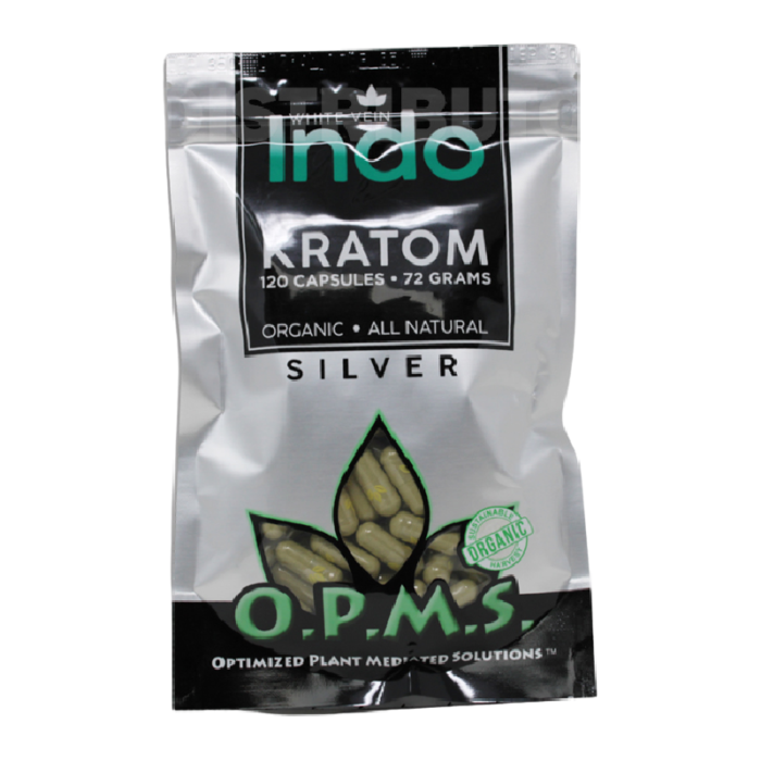 OPMS SILVER WHITE VEIN INDO 120CT 72GM CAPSULES BAG