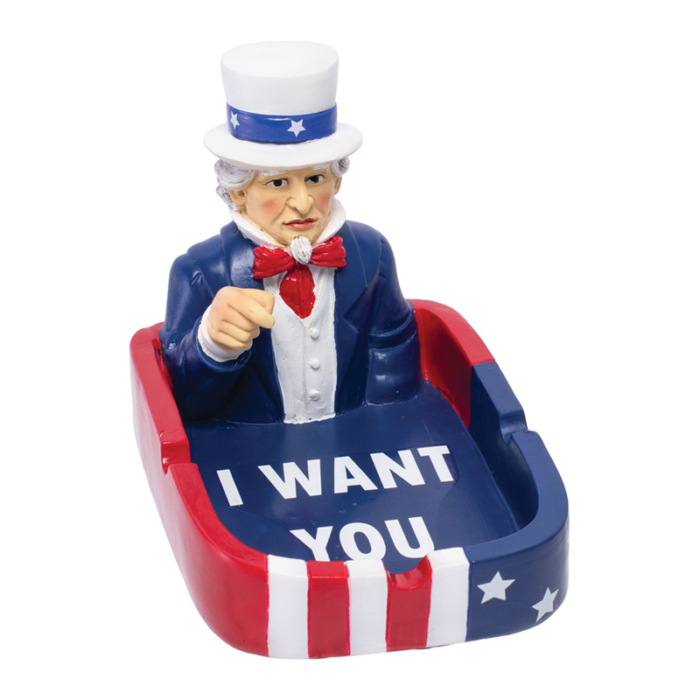 FUJIMA UNCLE SAM- I WANT YOU ASHTRAY 5IN X 3.5IN X 4IN (LT258)