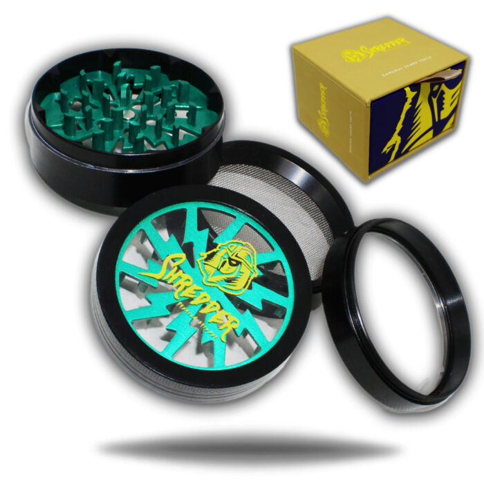 SHREDDER GRINDER CLEAR WINDOW 63MM 4PART -GREEN (HX088SD)