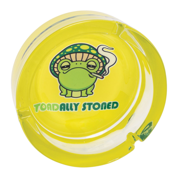 5'' MEDIUM GLASS ASHTRAY -TOADALLY STONED (GA102)