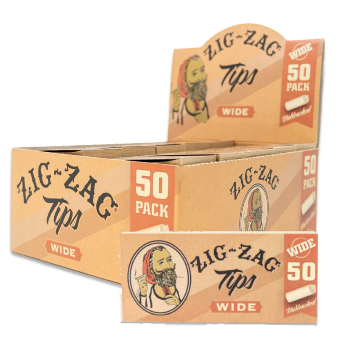 ZIG ZAG TIPS WIDE UNBLEACHED PACK OF 50