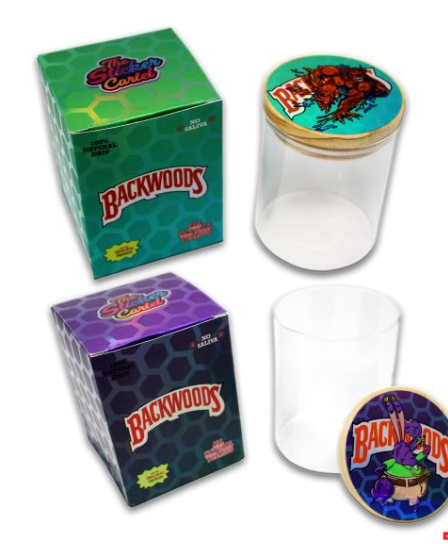 BACKWOODS GLASS JAR- THE STICKER CARTEL