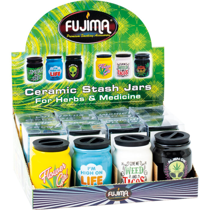 FUJIMA CERAMIC STASH JARS ROUND 3OZ 12CT BOX (SSJ5)