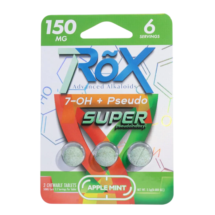 7ROX 7-HYDROXYMITRAGYNINE & SUPER PSEUDOINDOXYL TABLETS 50MG 3CT PACK BOX OF 10 PACK