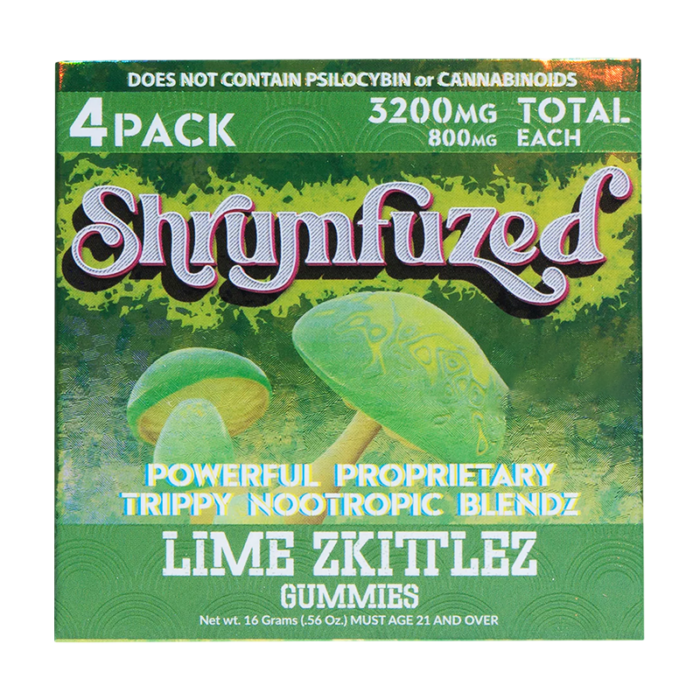 SHRUMFUZED NOOTROPIC BLENDZ 3200MG LIME ZKITTLEZ 4CT PACK -BOX OF 10 PACK