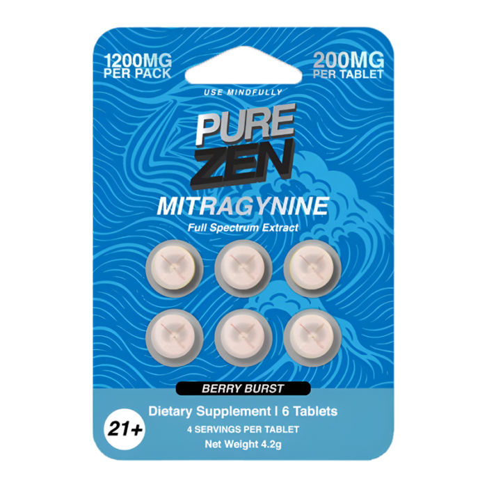 PURE ZEN 7 MITRAGYNINE 6CT TABLETS 200MG - PACK OF 10