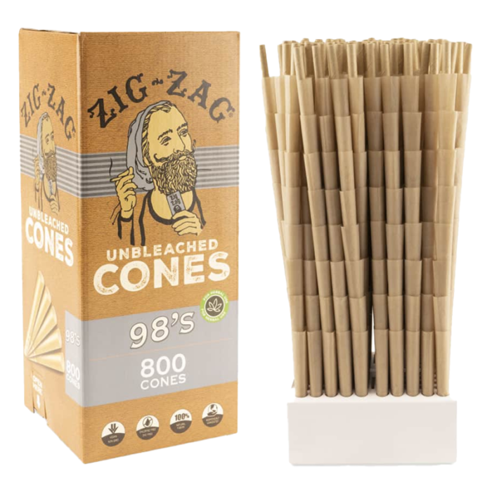 ZIG ZAG CONE 98'S UNBLEACHED 800 CONES BOX