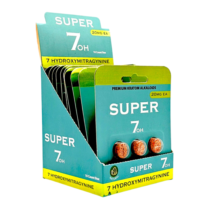 SUPER 7OH 7-HYDROXY MITRA GYNINE KRATOM TABLET NATURAL 3CT PACK -BOX OF 10 PACK