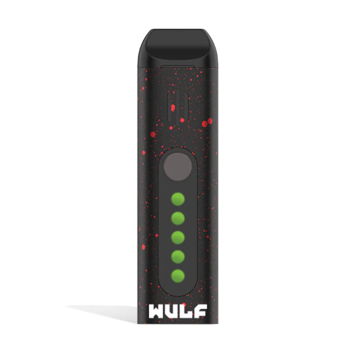 WULF FLORA PORTABLE DRY HERB VPORIZER BLACK RED SPATTER