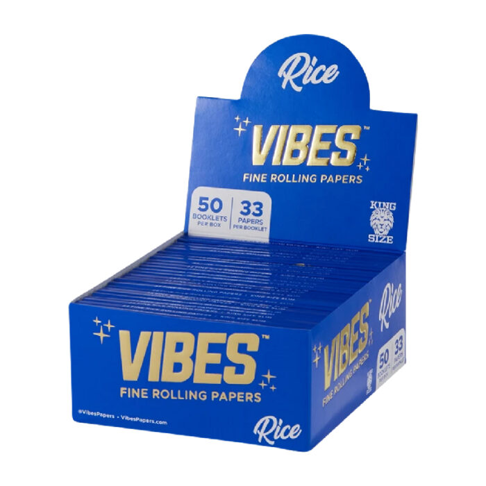 VIBES PAPER RICE KING SIZE - 50 BOOKLET PER BX / 33 PAPERS PER BOOKLET - BLUE