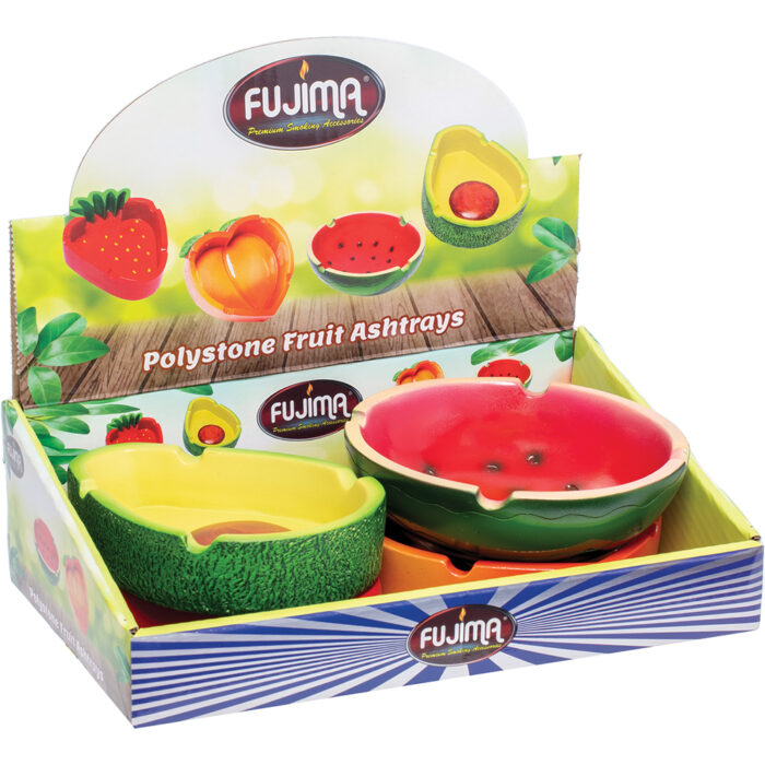 FUJIMA FRUIT POLYSTONE ASHTRAYS -BOX OF 4