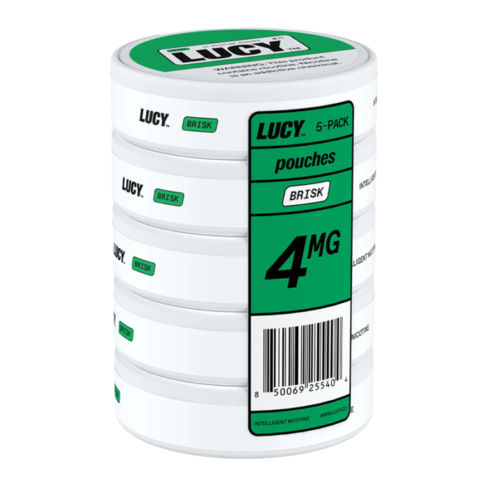 LUCY NICOTINE POUCH - BRISK 4MG - 5-CT