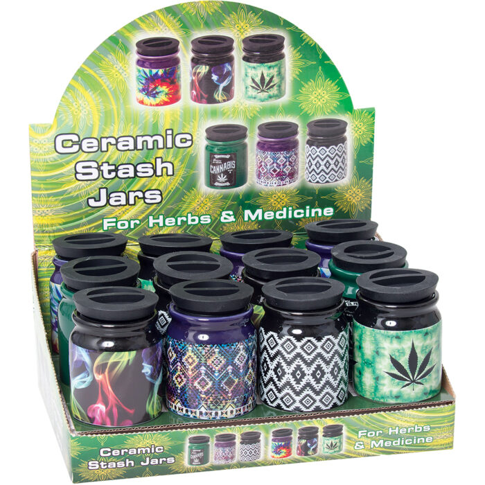FUJIMA CERAMIC STASH JARS ROUND 3OZ 12CT BOX (SSJ2)