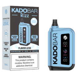 KADO BAR RIZZ DISPOSABLE 25000PUF CLEAR(FLAVOUR LESS) 5% - PACK OF 5