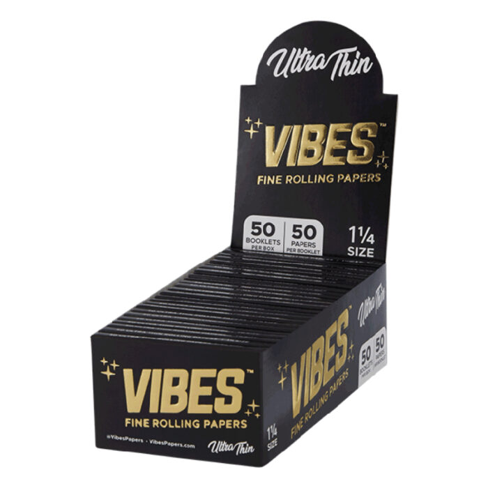 VIBES PAPER ULTRA THIN 1 1/4 - 50 BOOKLET PER BX / 50 PAPERS PER BOOKLET - BLACK
