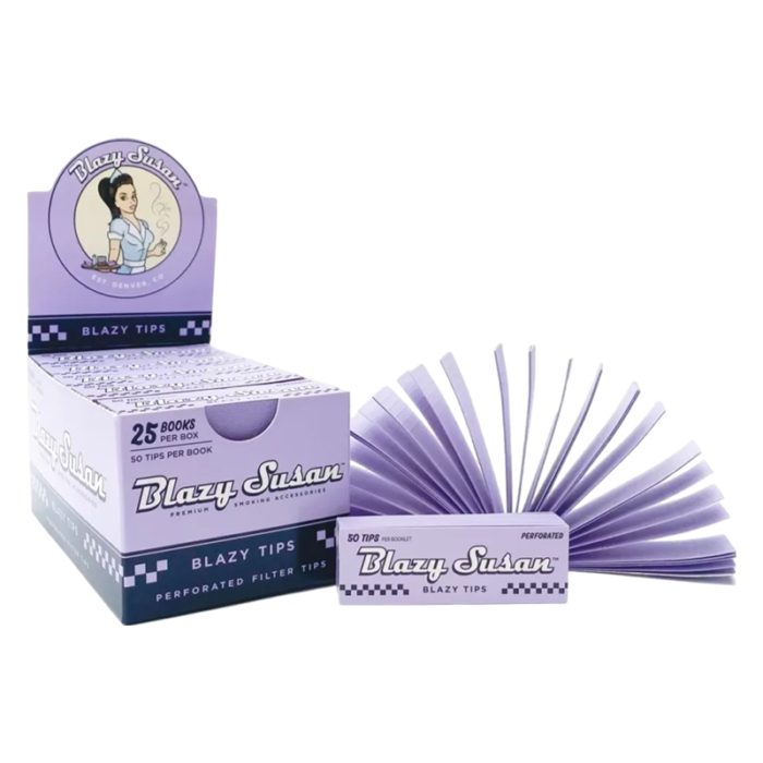 BLAZY SUSAN TIPS PURPLE 50CT PACK 25 PACK BOX