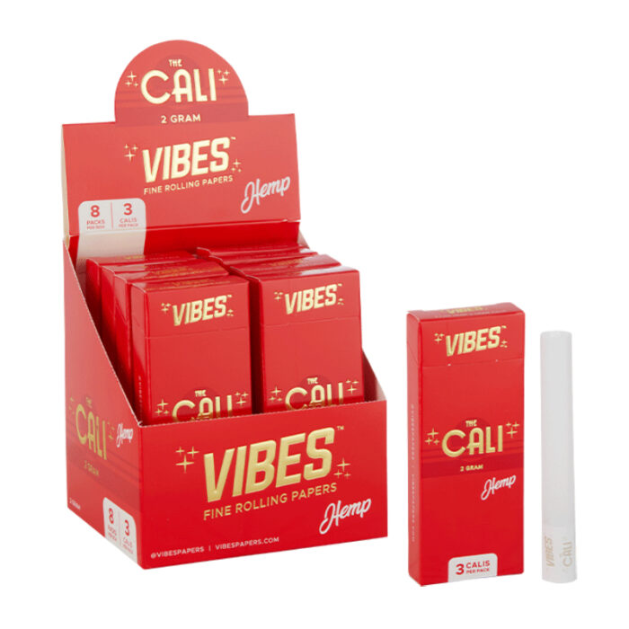 VIBES CONES THE CALI 2 GRAM HEMP 3PK 8CT - RED