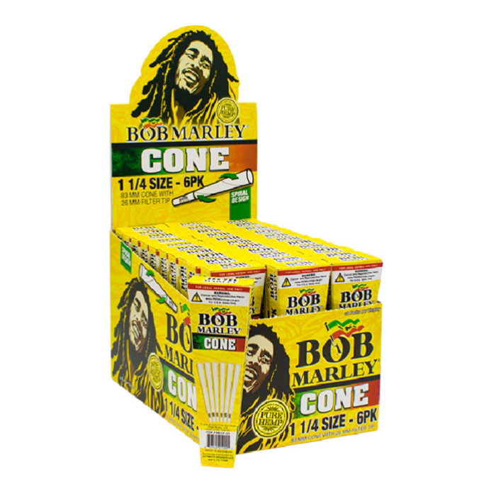 BOB MARLEY CONE 1.25 6CT PK 33 PACKS PER BOX