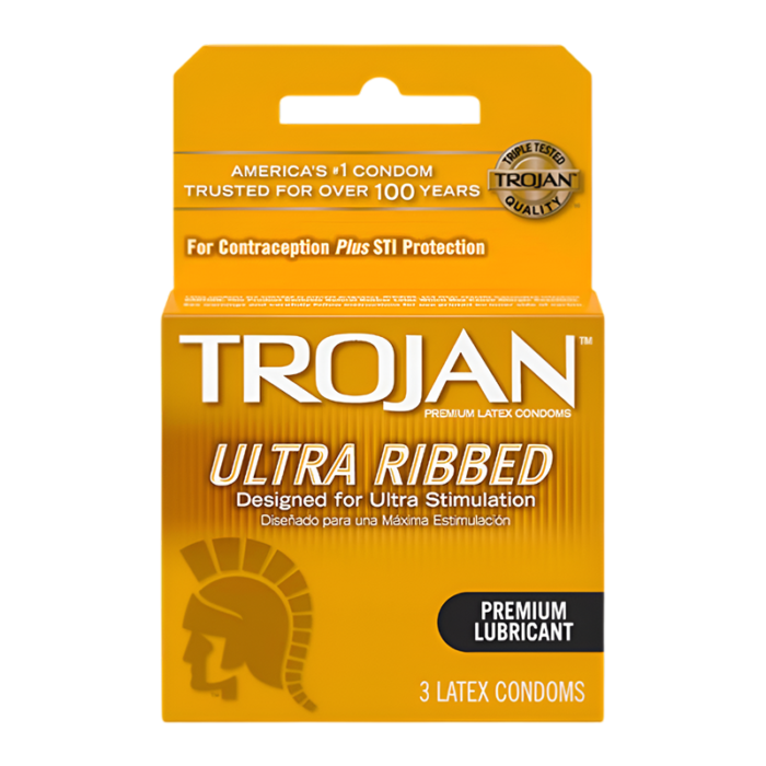 TROJAN ULTRA RIBBED (YELLOW) 6PK
