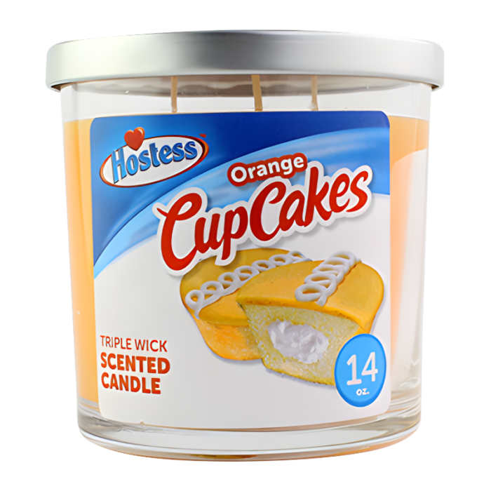 CANDY CANDLE 14OZ HOSTESS ORANGE CUP CAKES
