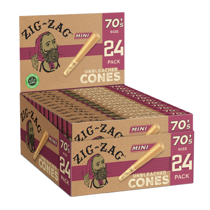 ZIG ZAG CONE 70'S UNBLEACHED MINI PACK OF 24