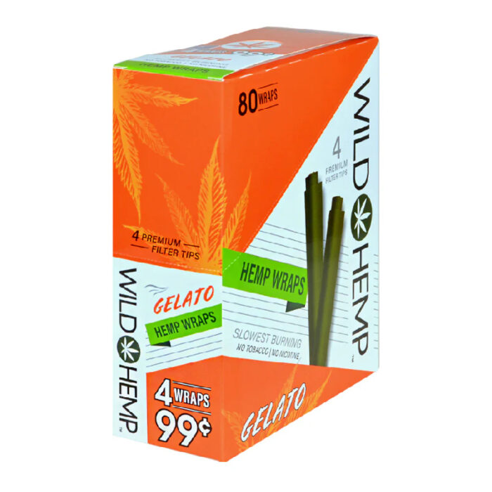 WILD HEMP WRAPS 4 FOR .99C 20CT DISPLAY-GELATO