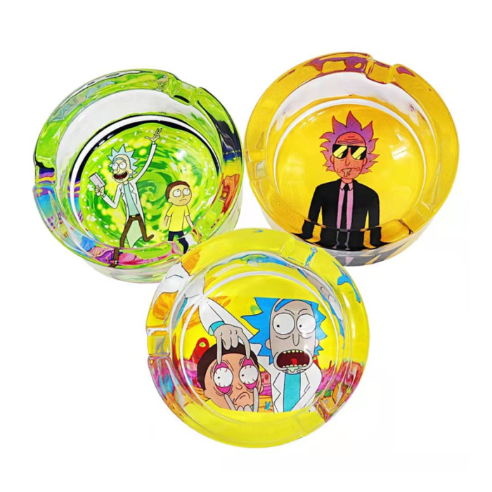 RICKY AND MORTY PREMIUM GLASS ASHTRAY