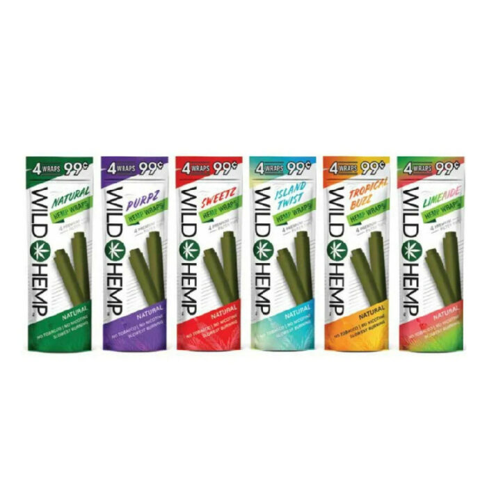 WILD HEMP WRAPS 4 FOR .99C 20CT DISPLAY