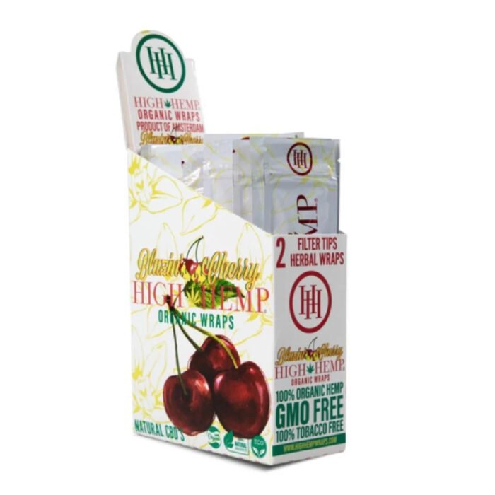 HIGH HEMP ORGANIC WRAPS BLAZIN'CHERRY 25 PER BOX