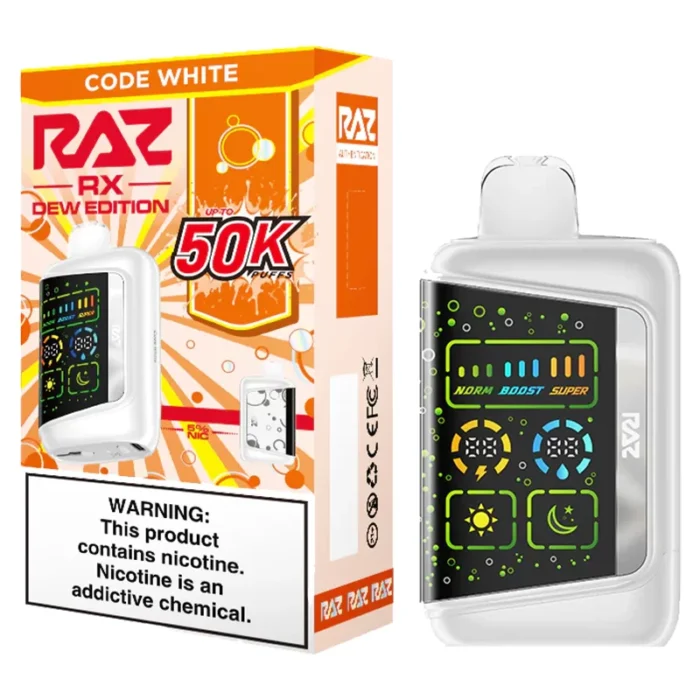 RAZ RX DISPOSABLE 50OOOPFF CODE WHITE (DEW EDITION) - BOX OF 5